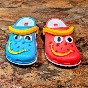 McDonald's Red and Blue Smiley Face Clogs